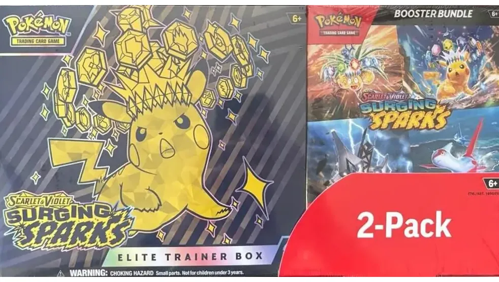 Costco Pokemon Surging Sparks 2-Pack Trainer Box and Booster Bundle