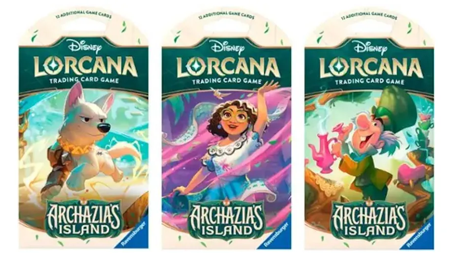 Disney Lorcana Archazia's Island Sleeved Booster Pack Art Bundle