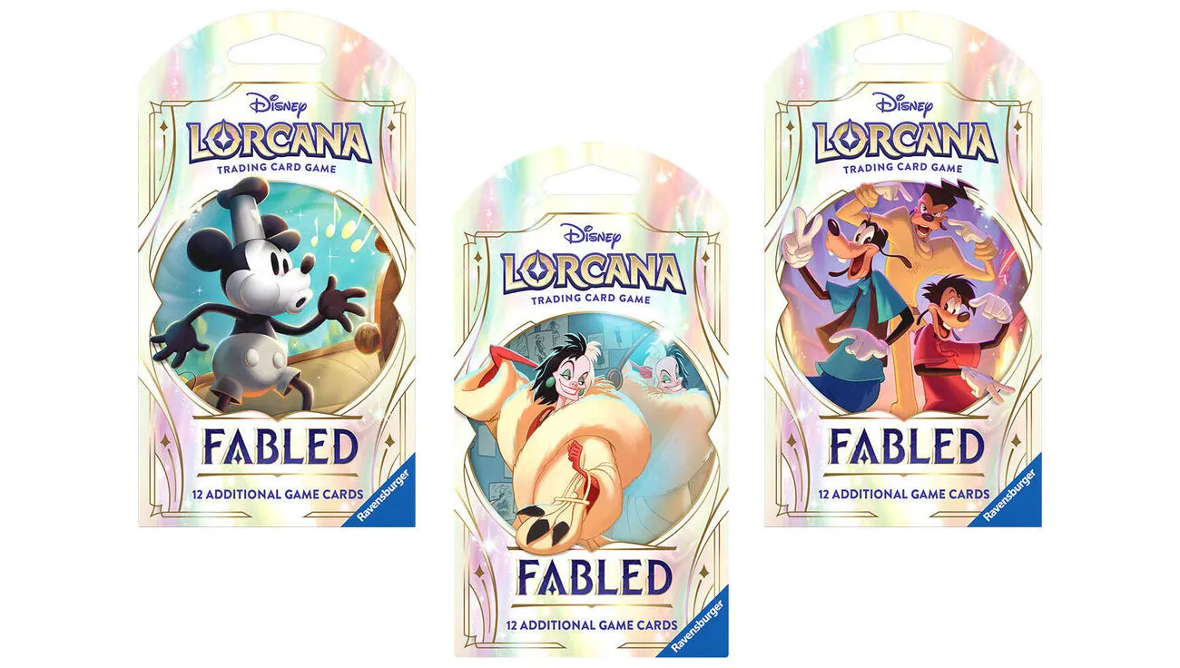 Disney Lorcana Fabled Sleeved Booster Pack Art Bundle Set of 3