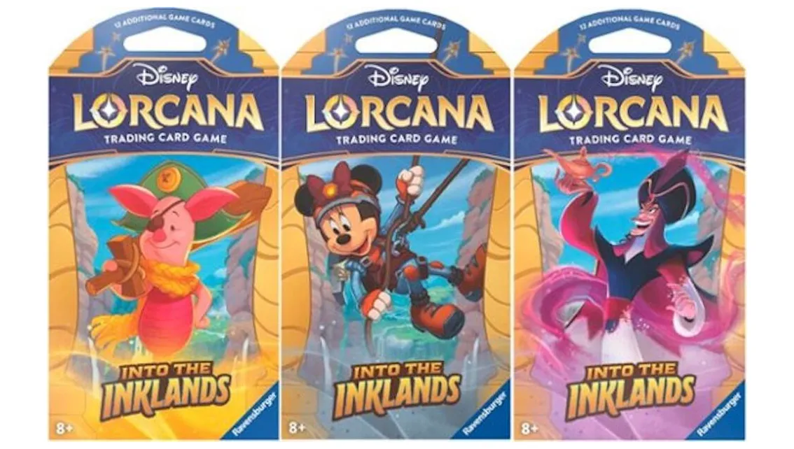 Disney Lorcana Into the Inklands Sleeved Booster Pack Art Bundle Set of 3