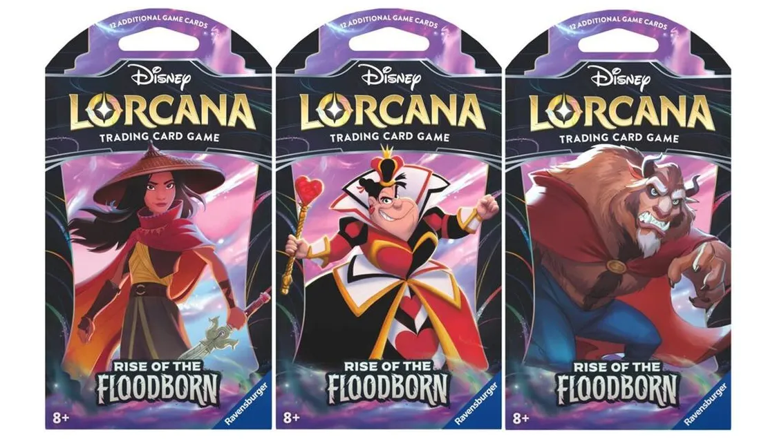 Disney Lorcana Rise of the Floodborn Sleeved Booster Pack Art Bundle Set of 3