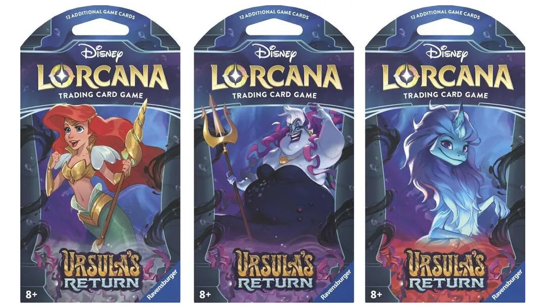 Disney Lorcana Ursula's Return Sleeved Booster Pack Art Bundle Set of 3