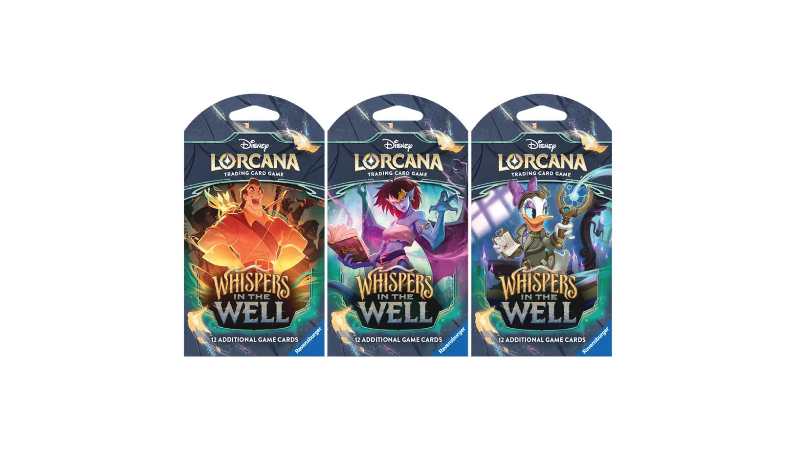 Disney Lorcana Whispers in the Well Sleeved Booster Pack Art Bundle Set of 3