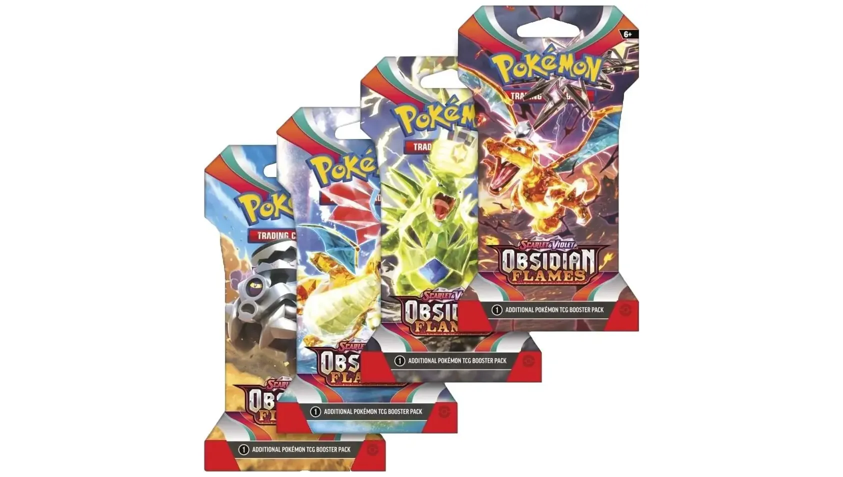 Obsidian Flames Sleeved Booster Pack Art Bundle Set of 4