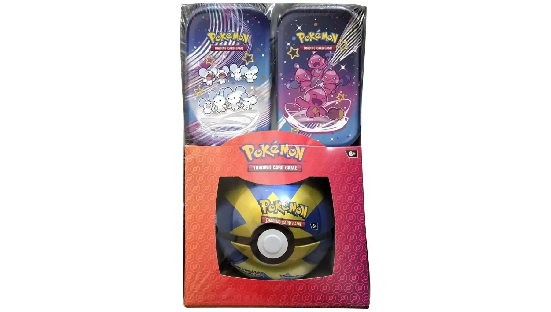 Retail Exclusive Pokemon Paldean Fates Mini Tins and Poke Ball Tin