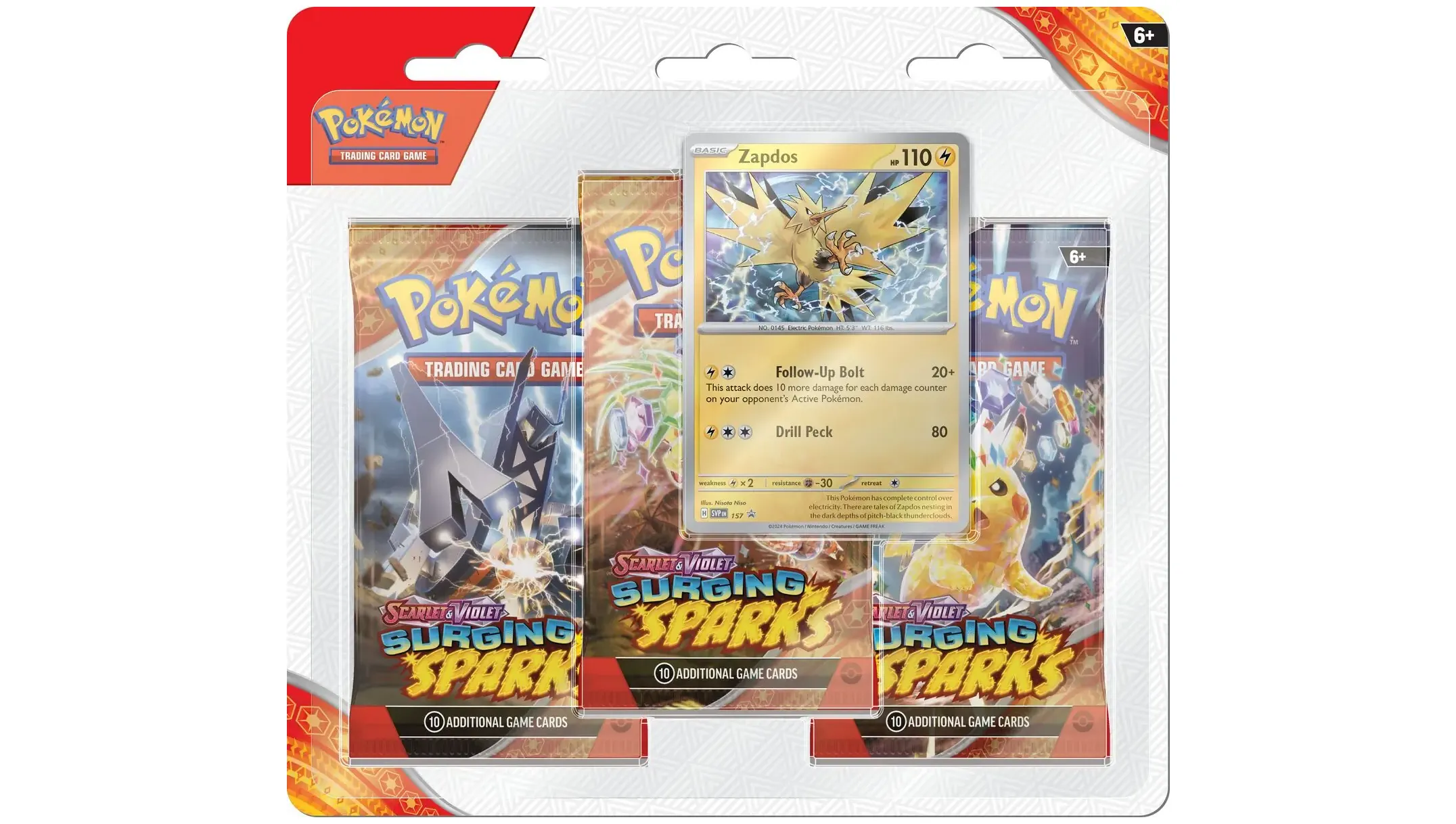 Surging Sparks 3-Pack Blister Zapdos