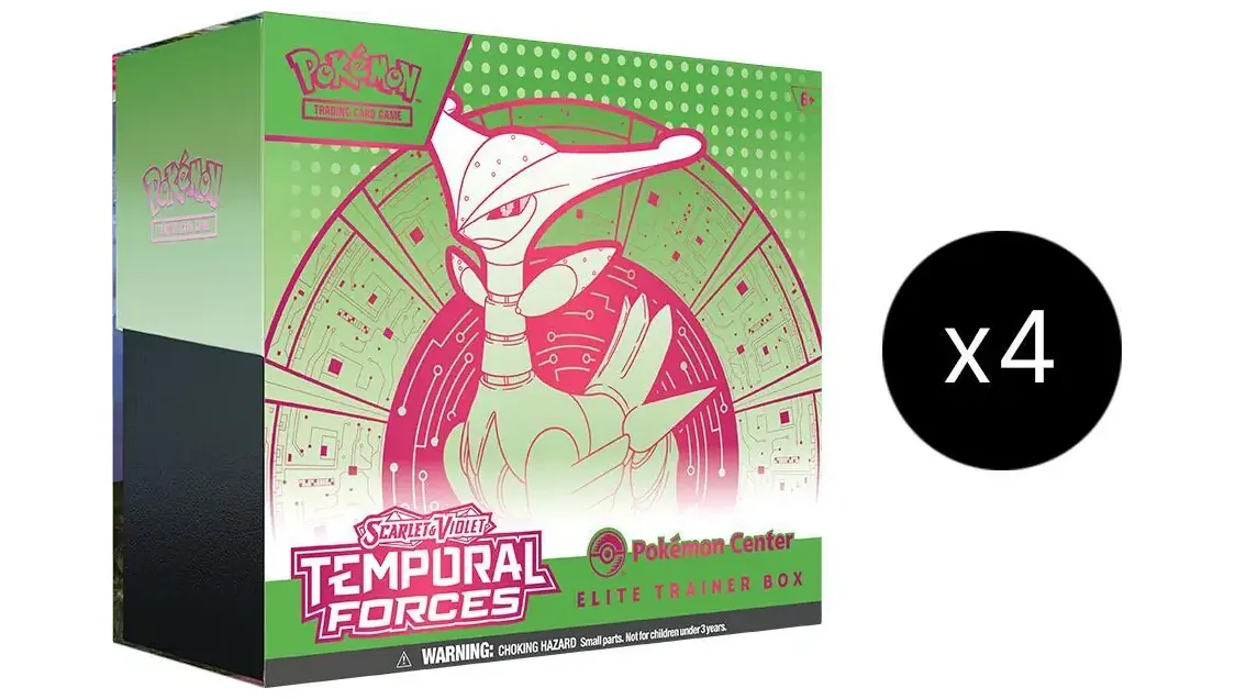 Temporal Forces Pokemon Center Elite Trainer Box Case (Exclusive) Iron Leaves